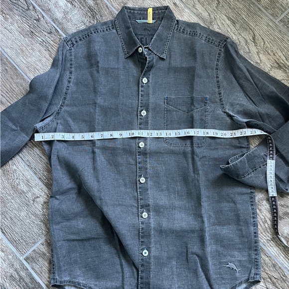 Tommy Bahama 100% Linen Men’s Medium Long Sleeved Button Down Shirt, Gray - Picture 7 of 9